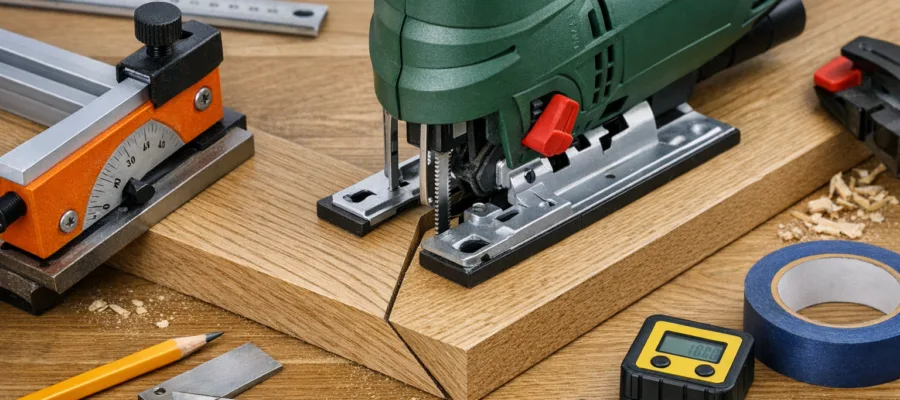 Tipps fuer praezise Gehrungsschnitte mit der Stichsaege bei DIY-Projekten