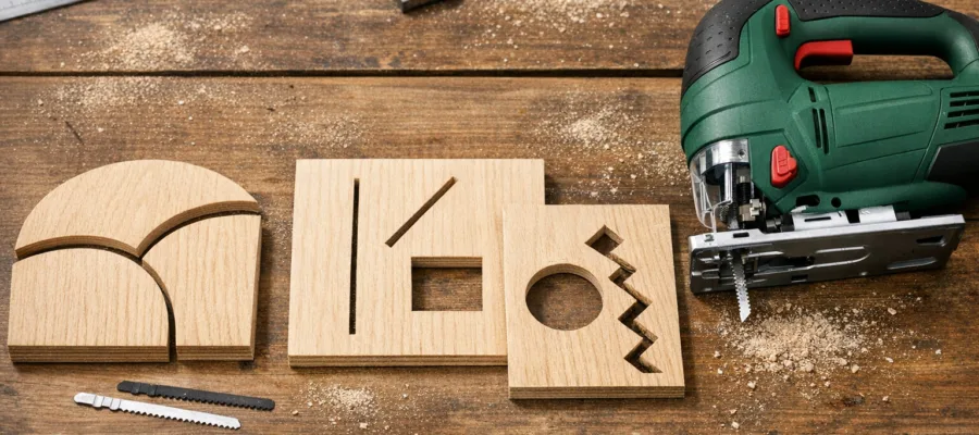 Unterschiedliche Saegeschnitte mit der Stichsaege: Kurvenschnitte, Gerade Schnitte & mehr